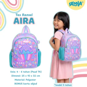 Skoola Tas Sekolah Anak TK Perempuan Karakter Rabbit Cat Dessert - Aira